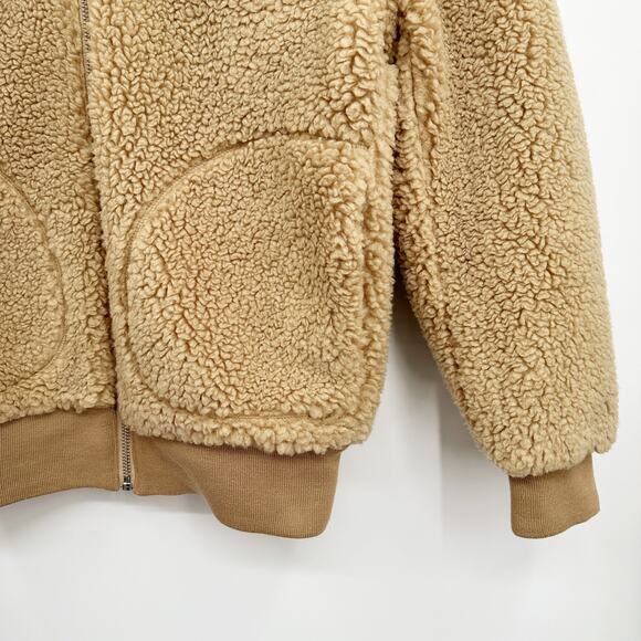 Aritzia Wilfred FreeThe Teddy Jacket Zip Up Sherpa in Tan‎ Size XXS - Picture 7 of 11